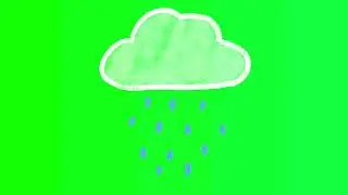 Chalk Drawing Rain Green Screen