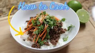 Thai Style Ground Beef with Carrot. Cilantro, and Basil.