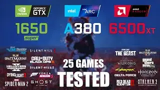 GTX 1650S 4GB vs ARC A380 6GB vs RX 6500XT 4GB | i5-13600K | 1080p - 25 Games Tested
