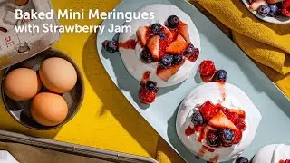Baked Mini Meringues with Strawberry Jam