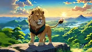 A short story about the blue lake and the flying lion with artificial intelligence