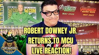 ROBERT DOWNEY JR. RETURNS TO MCU AS DOCTOR DOOM LIVE REACTION!! | Marvel | SDCC