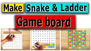 🐍 🪜 Draw Snake and Ladder Board Game with Tokens and Dice : Snake and Ladder