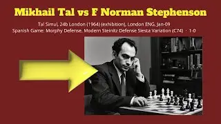 Mikhail Tal vs F Norman Stephenson - Spanish Game: Morphy Defense.  #mikhailtal #xadrez #chess