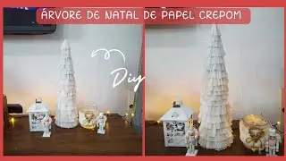 Árvore se Natal de papel crepom