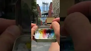 Remington Robinson painting the Manhattan bridge #shorts