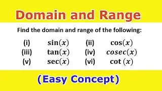 Find the Domain and Range of trigonometric functions | fully explained