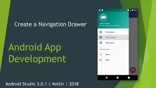 Create a Navigation Drawer | Android Studio 3.0.1 | Kotlin | 2018