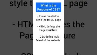 What is the Purpose of CSS? | CSS Interview Questions & Answers #shorts