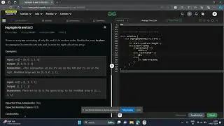 Segregate 0s and 1s | Geeks for geeks problem of the day JAVA