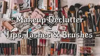Decluttering 50% of My Makeup! | Lip Products, Lashes & Brushes | Part 3