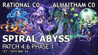 [Genshin Impact] Spiral Abyss 4.6 Phase 1 36* - C0 Raiden, C0 Alhaitham