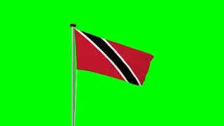 Trinidad and Tobago COUNTRY NATIONAL FLAG ANIMATED GREEN SCREEN EFFECT BACKGROUND VIDEO