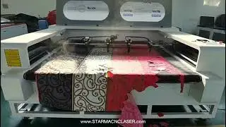 auto feeding double laser head 100w 130w 150w co2 laser cutting machine 1810 for fabric cloth