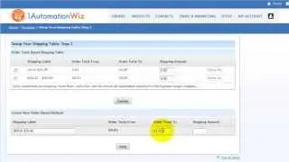 Step #4 - Video 7: Setting Up Shipping Rates in 1AutomationWiz.com