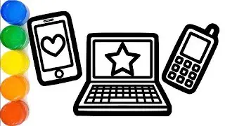 How to draw phone laptop tutorial for kids
