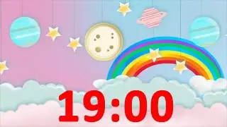 19 Minute Countdown Timer Rainbow 🌈 for Kids with Alarm and Fun Music