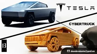 How to make a Tesla Cybertruck step by step out of wood