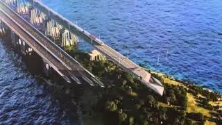 Строительство моста через керченский пролив с высоты птичьего полёта