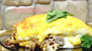 Лазанья из лаваша с фаршем. Ленивая лазанья. Соус Бешамель. 
