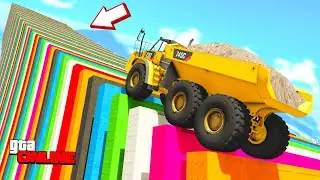 ЭКСТРЕМАЛЬНЫЕ УДЛИНЯЮЩИЕСЯ СТУПЕНИ ЛЕСТНИЦЫ VS БЕЛАЗ , DUMP ! ГТА 5 ОНЛАЙН ЭКСПЕРИМЕНТЫ