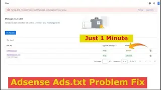 How to solve ads txt status not found in Google adsense 2023 | ads.txt file problem fix