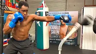 FRANK SANCHEZ SMASHING THE MITTS AFTER SPARRING CANELO, SHOWS TREMENDOUS POWER IN CAMP
