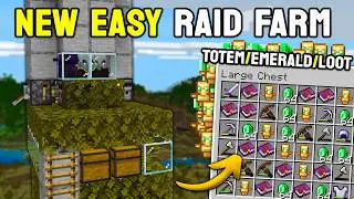 Easy Raid Farm in Minecraft Bedrock 1.21 (V26) Totems & Emeralds!