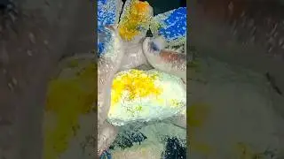 FRESH PASTED CHALK 💙💛#crispyasmr#chalkness#chalkart#plainchalk#satisfying#crispyasmr#freshchalk