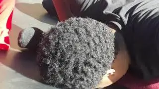 My brothers friends are resseling on the trampling