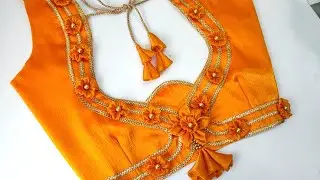 Frell Blouse Design back neck | net blouse design | blouse cutting and stitching |