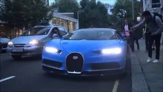 FIRST Customer Bugatti Chiron in London Driving, Start up and Combos