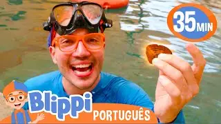 Blippi na Caça ao Tesouro Aquático! | Melhores Episódios do Blippi | Vídeos Educativos para Crianças
