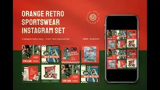 Download Orange Retro Sportwear Instagram Pack Stock Graphics