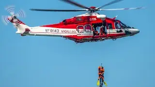 AW139 Italian Fire Fighters Scuba Divers Training Sommozzatori Vigili del Fuoco Bologna AW139 VF143