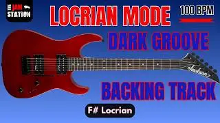 Dark F# Locrian Mode Groove Rock Backing Track - 100 bpm