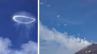 Mount Etna Erupts Bizarre Smoke Rings – Stunning Natural Phenomenon Caught on Video!