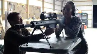April Firing a 50 Caliber, Barrett M82A1 Marine Sniper Rifle