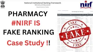 PHARMACY NIRF RANKING IS JUST FAKE !! DON'T TRUST IT TOTALLY