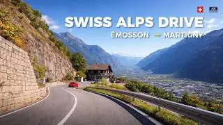 Swiss Alps Scenic Drive 4K | Émosson Dam → Col de la Forclaz → Martigny (Switchbacks | No Music)
