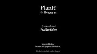 9. Focal Length Tool (Planit Video Tutorial 2019.01)