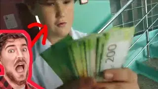 МИСТЕР БИСТ ПРИЕХАЛ В ШКОЛУ И ТЕПЕРЬ РАЗДАЁТ НИЩИМ ПО 200 РУБЛЕЙ!!! 😱😱😱
