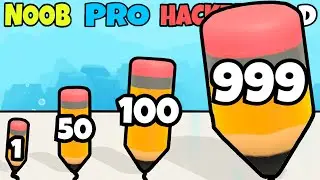 Pencil Grinder - Max Levels Gameplay (NOOB vs PRO vs HACKER vs GOD)