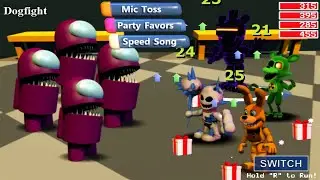 The imposters break into FNaF World! FNaF + Among Us! (Mod)