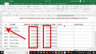 HOW TO WRITE ZEROS AND  COUNTRY CODES BEFORE NUMBERS IN EXCEL