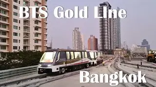 Gold BTS Line Evening Ride to ICON Siam Charoen Nakhon Station 🇹🇭 Thailand