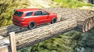 Cars vs Log Bridge #3 – BeamNG.Drive
