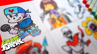 Drawing UNDERTALE Characters in FRIDAY NIGHT FUNKIN Style 💀