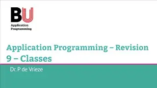 Application Programming 11 (Part 9) – Classes