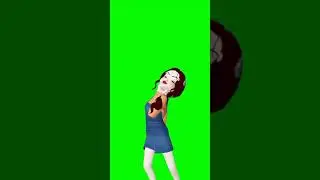 girl Animation green screen video 